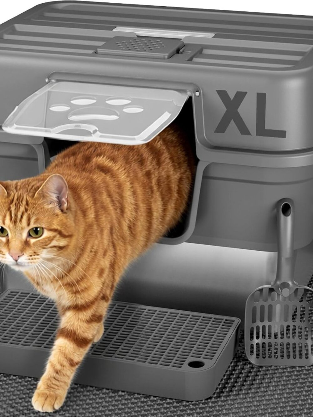 BRAND NEW Enclosed Side Entrance Stainless Steel Litter Box with Lid, XL